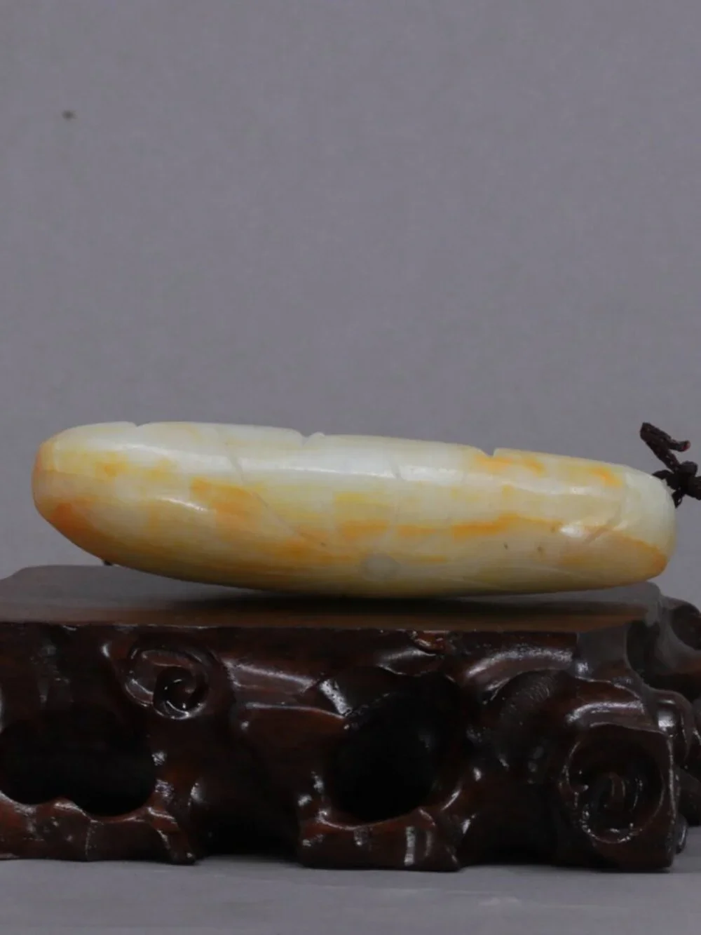 Chinese Hetian Jade Pendant w Ram & Ruyi